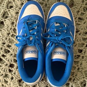 Adidas Kids White and Blue Sneakers